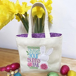 Shake Your Bunny Tail Embroidered Canvas Bag Kit