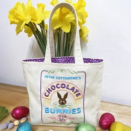 Choc Bunnies Embroidered Canvas Tote Bag Kit