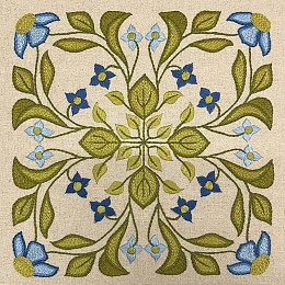 Flower Tile Hand Embroidery Block with Cushion Pattern
